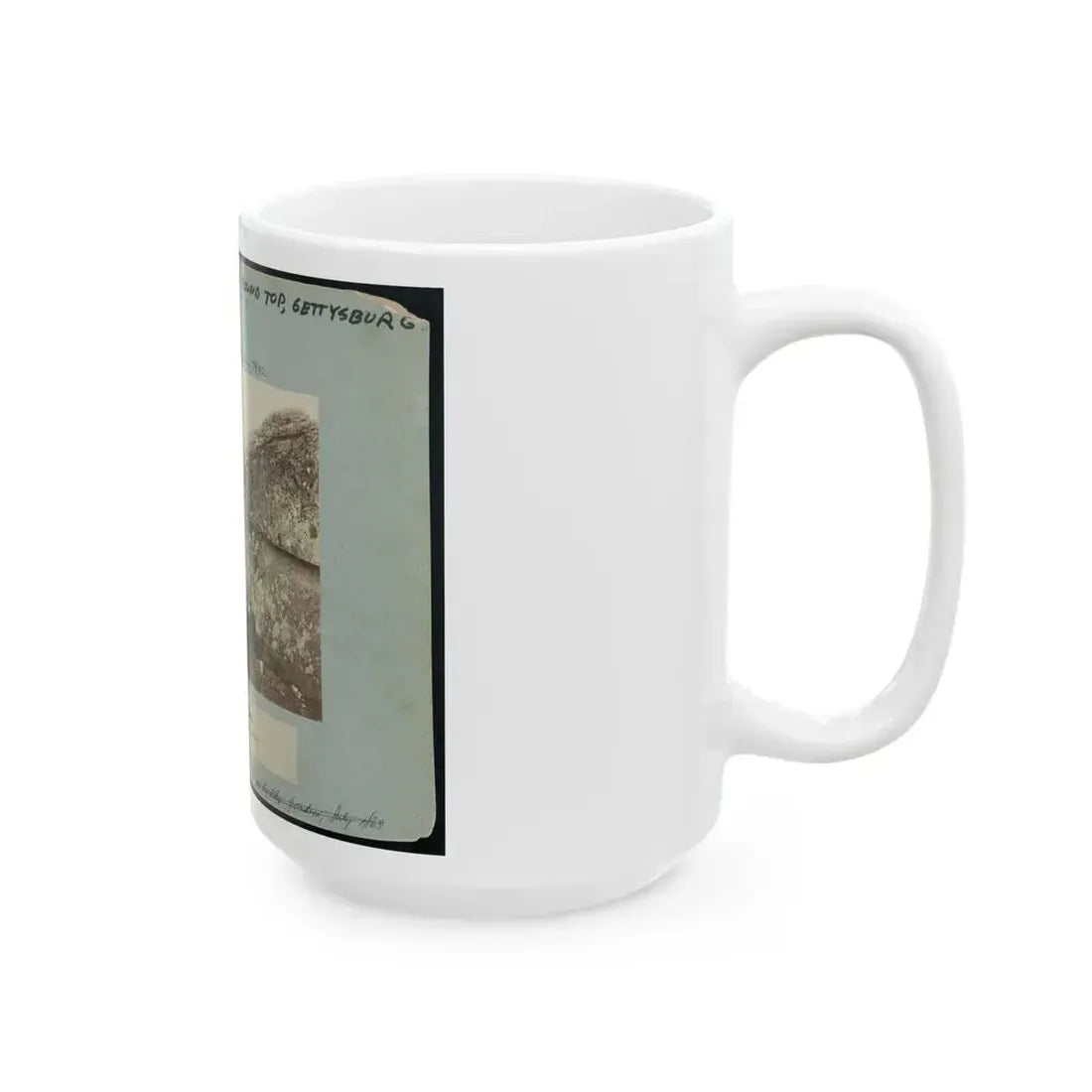 Battle-Field Of Gettysburg--Dead Confederate Sharpshooter At Foot Of Little Round Top I.E., Devil's Den (U.S. Civil War) White Coffee Mug - Go Mug Yourself