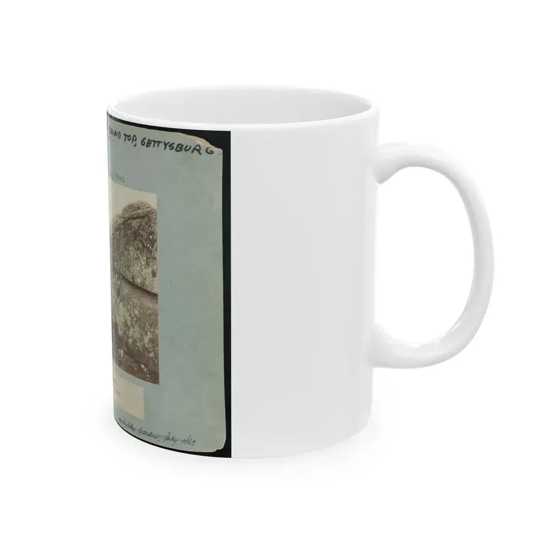 Battle-Field Of Gettysburg--Dead Confederate Sharpshooter At Foot Of Little Round Top I.E., Devil's Den (U.S. Civil War) White Coffee Mug - Go Mug Yourself