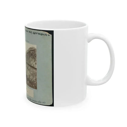 Battle-Field Of Gettysburg--Dead Confederate Sharpshooter At Foot Of Little Round Top I.E., Devil's Den (U.S. Civil War) White Coffee Mug - Go Mug Yourself