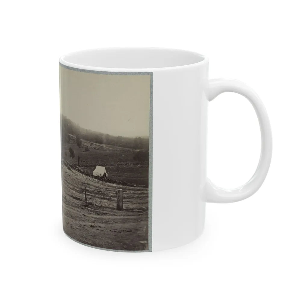 Battle-Field Of Gettysburg. Culp's Hill (U.S. Civil War) White Coffee Mug-Go Mug Yourself