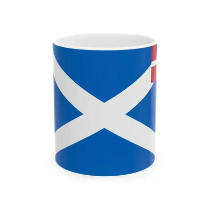 Battle flag of Scots fighting for Denmark 17th century (Denmark) White Coffee Mug 11oz - Go Mug Yourself
