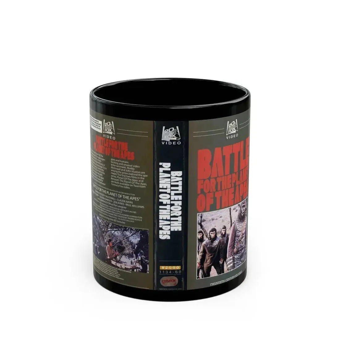 BATTLE FOR THE PLANET OF THE APES (VHS COVER) - Black Coffee Mug 11oz - Go Mug Yourself