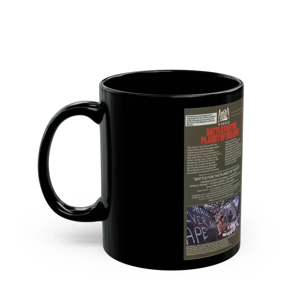 BATTLE FOR THE PLANET OF THE APES (VHS COVER) - Black Coffee Mug-Go Mug Yourself