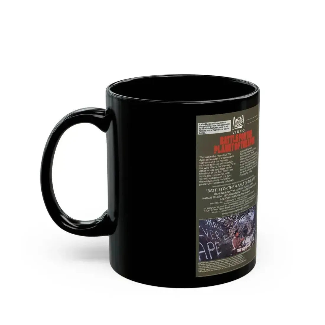 BATTLE FOR THE PLANET OF THE APES (VHS COVER) - Black Coffee Mug - Go Mug Yourself