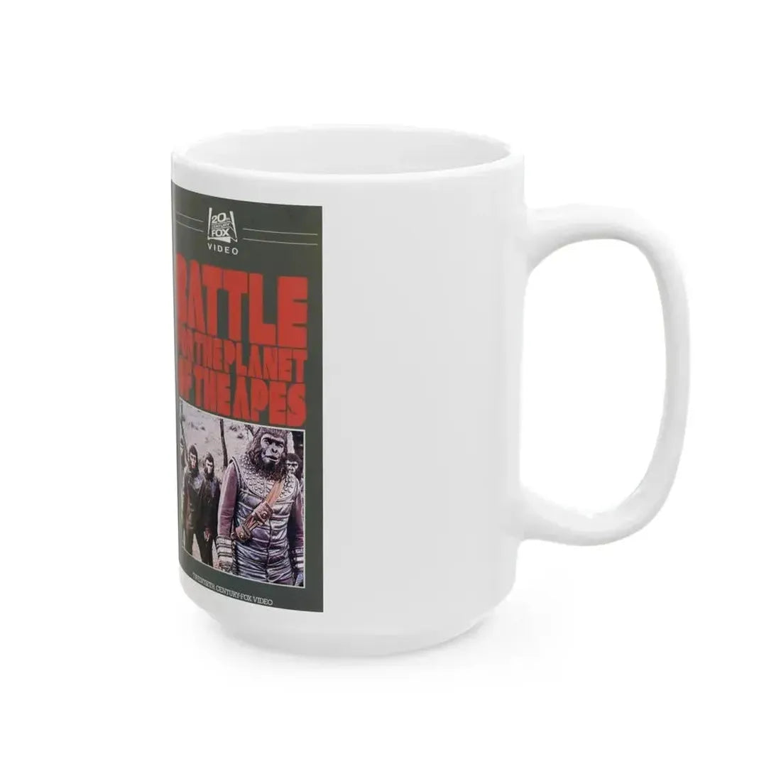 BATTLE FOR THE PLANET OF THE APES (VHS COVER) - White Coffee Mug - Go Mug Yourself