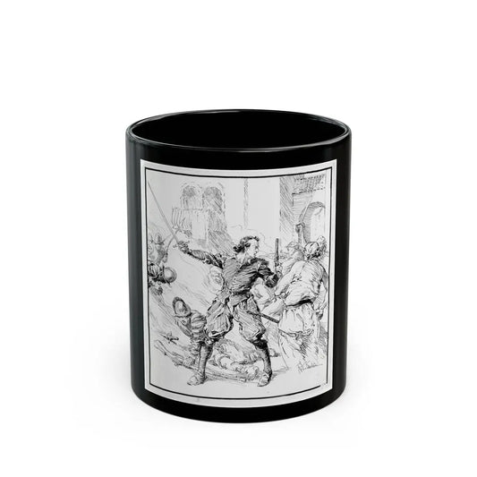 Battle Illustration - Black Coffee Mug 11oz - Go Mug Yourself