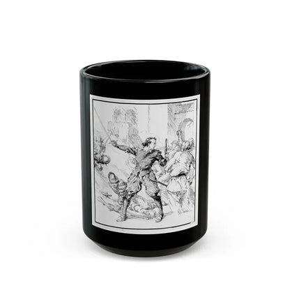 Battle Illustration - Black Coffee Mug 15oz - Go Mug Yourself
