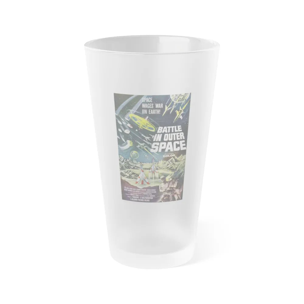 BATTLE IN OUTER SPACE 1959 Movie Poster - Frosted Pint Glass 16oz-16oz-Frosted-Go Mug Yourself