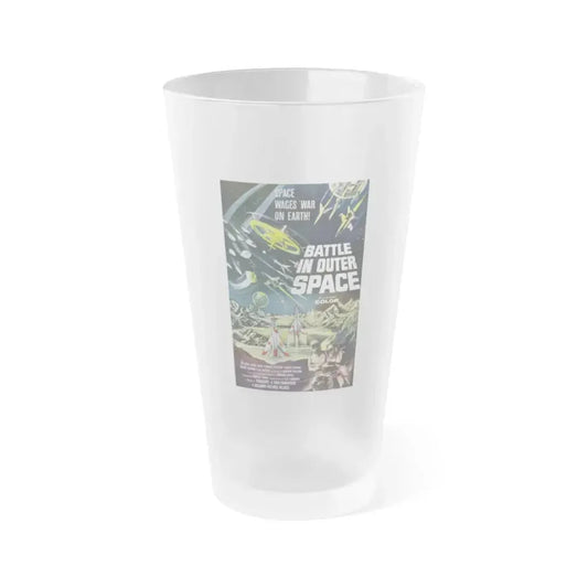 BATTLE IN OUTER SPACE 1959 Movie Poster - Frosted Pint Glass 16oz 16oz Frosted - Go Mug Yourself