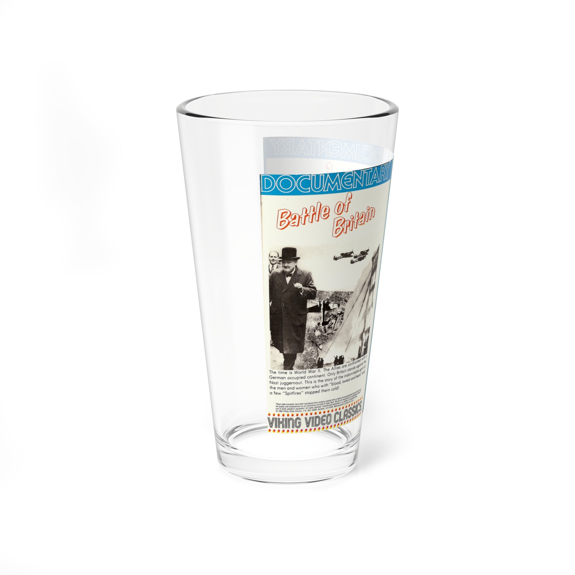 BATTLE OF BRITAIN (VHS COVER) Pint Glass 16oz-Go Mug Yourself