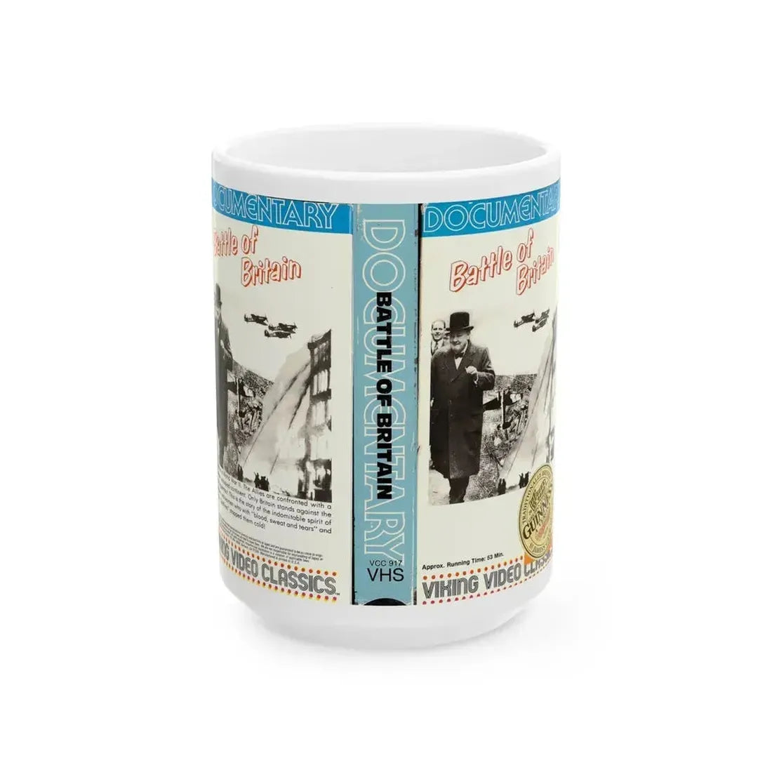 BATTLE OF BRITAIN (VHS COVER) - White Coffee Mug 15oz - Go Mug Yourself