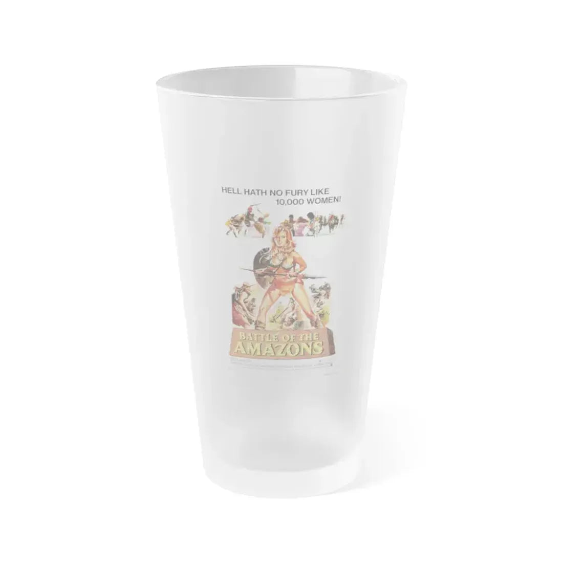 BATTLE OF THE AMAZONS 1973 Movie Poster - Frosted Pint Glass 16oz Default Title - Go Mug Yourself