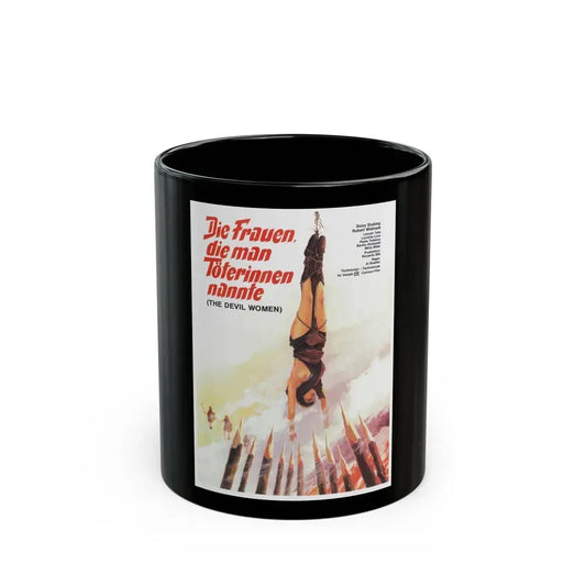 BATTLE OF THE AMAZONS (GERMAN 2) 1973 Movie Poster - Black Coffee Mug 11oz - Go Mug Yourself