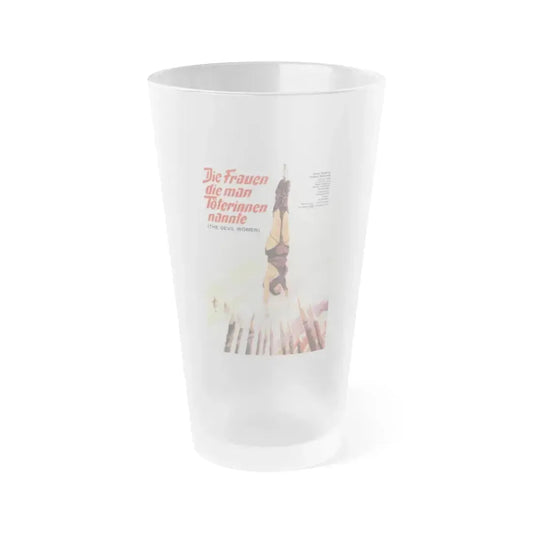 BATTLE OF THE AMAZONS (GERMAN 2) 1973 Movie Poster - Frosted Pint Glass 16oz 16oz Frosted - Go Mug Yourself