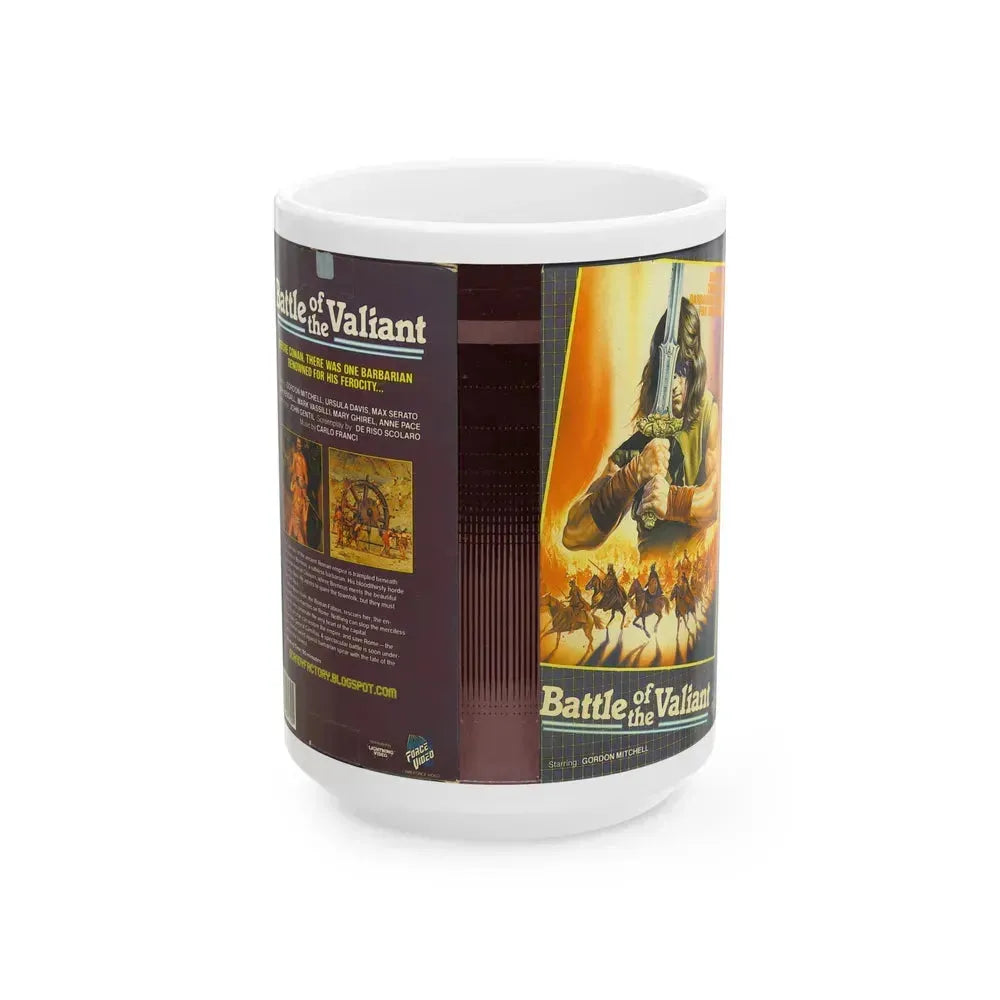 BATTLE OF THE VALIANT (VHS COVER) - White Coffee Mug 15oz - Go Mug Yourself