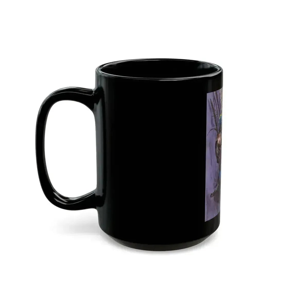Battle Scene Illustration (Hearst, c. 1960s) - Black Coffee Mug - Go Mug Yourself