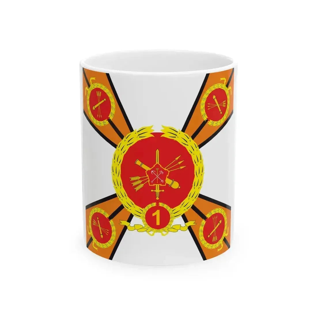 Battle standard of the 5th Anti-Aircraft Rocket Brigade (Russia) White Coffee Mug 11oz - Go Mug Yourself