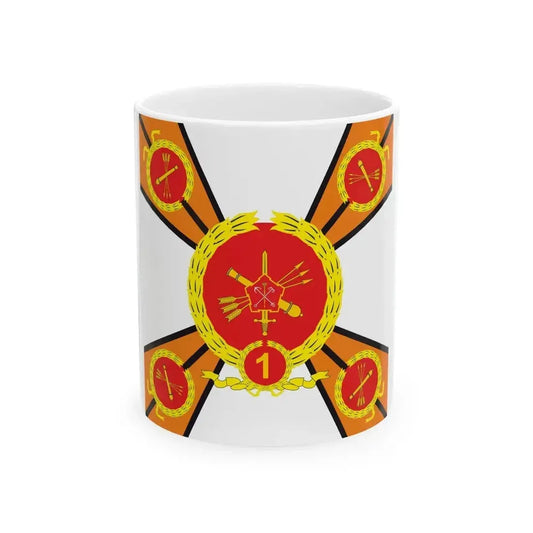 Battle standard of the 5th Anti-Aircraft Rocket Brigade (Russia) White Coffee Mug 11oz - Go Mug Yourself