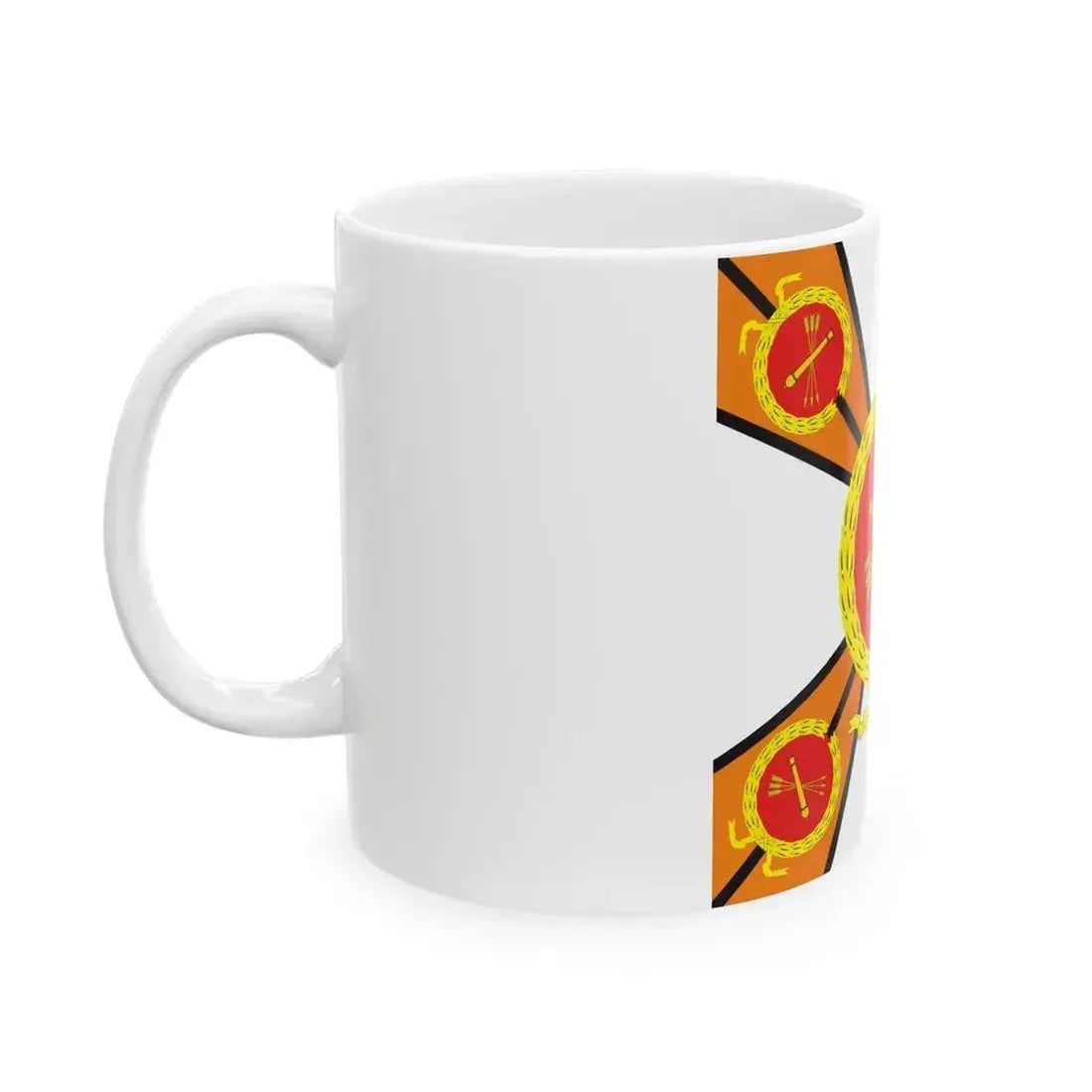 Battle standard of the 5th Anti-Aircraft Rocket Brigade (Russia) White Coffee Mug - Go Mug Yourself