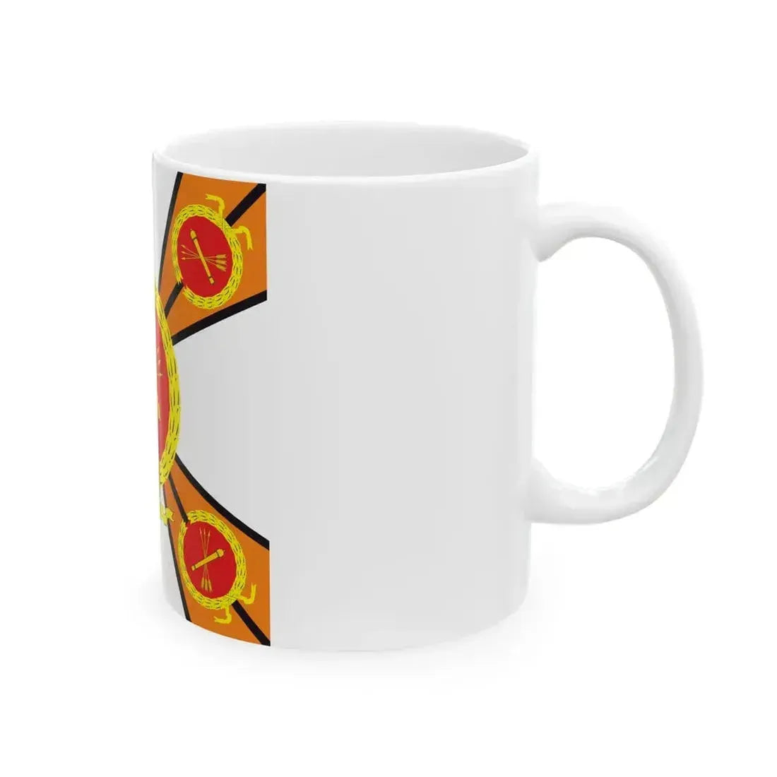 Battle standard of the 5th Anti-Aircraft Rocket Brigade (Russia) White Coffee Mug - Go Mug Yourself
