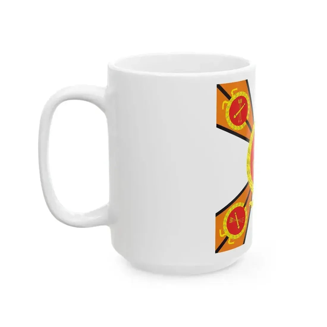 Battle standard of the 5th Anti-Aircraft Rocket Brigade (Russia) White Coffee Mug - Go Mug Yourself