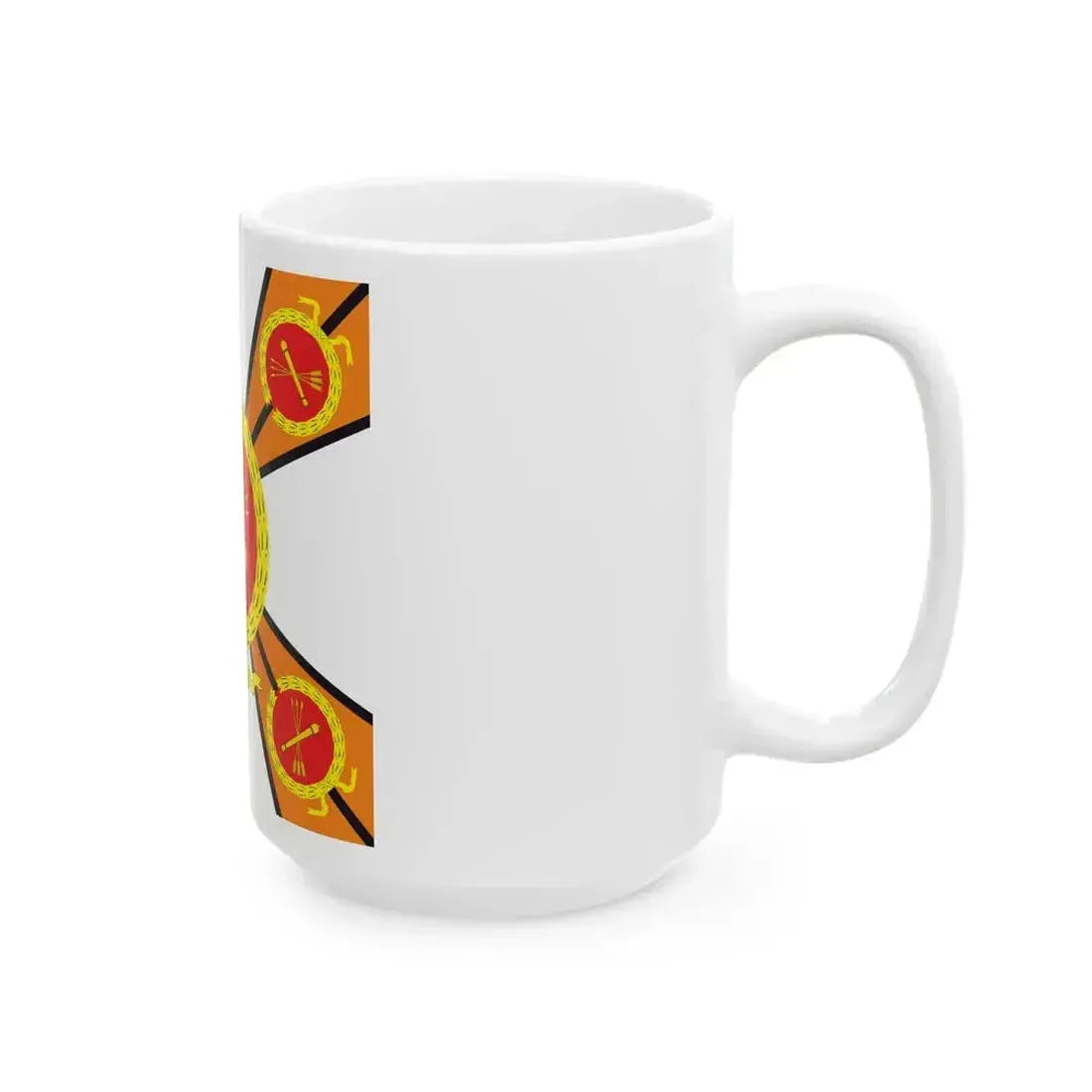 Battle standard of the 5th Anti-Aircraft Rocket Brigade (Russia) White Coffee Mug - Go Mug Yourself