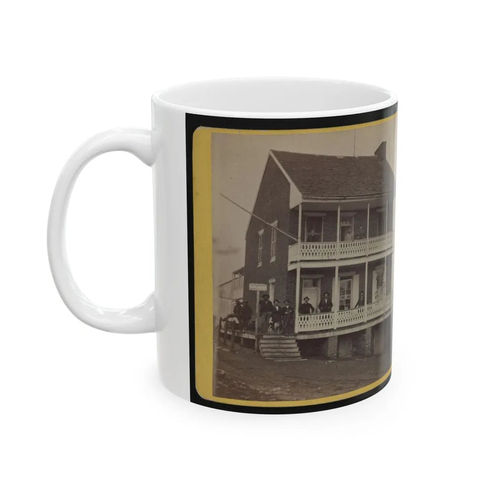 Battlefield Hotel, The Outer Post Of Sharp Shooters (U.S. Civil War) White Coffee Mug-Go Mug Yourself