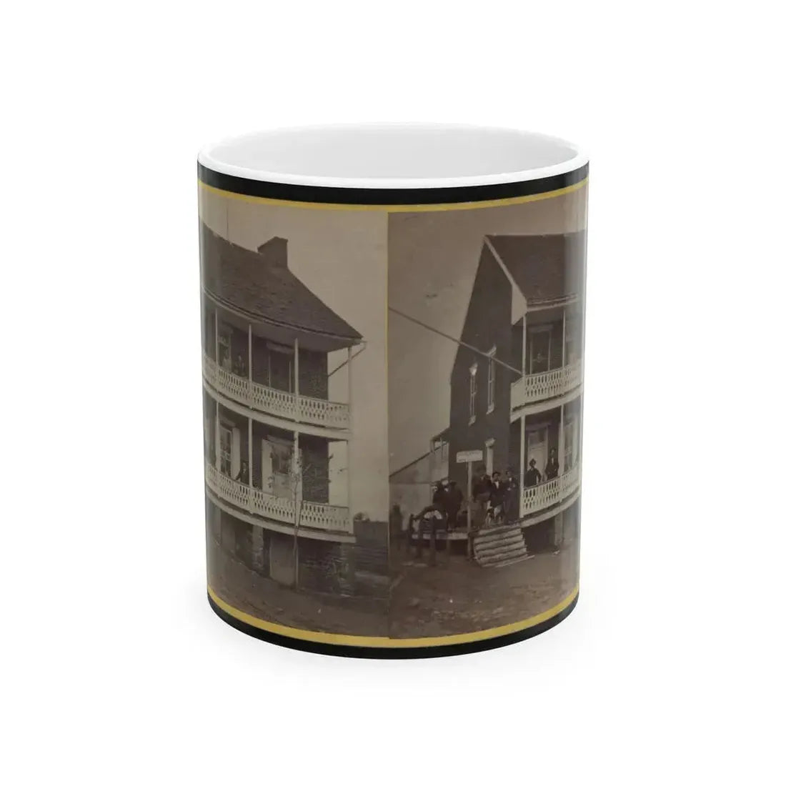 Battlefield Hotel, The Outer Post Of Sharp Shooters (U.S. Civil War) White Coffee Mug 11oz - Go Mug Yourself