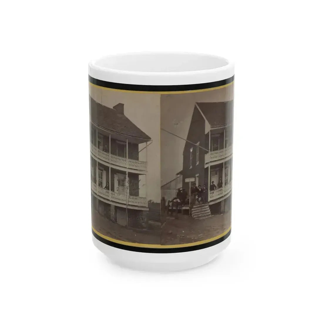 Battlefield Hotel, The Outer Post Of Sharp Shooters (U.S. Civil War) White Coffee Mug 15oz - Go Mug Yourself