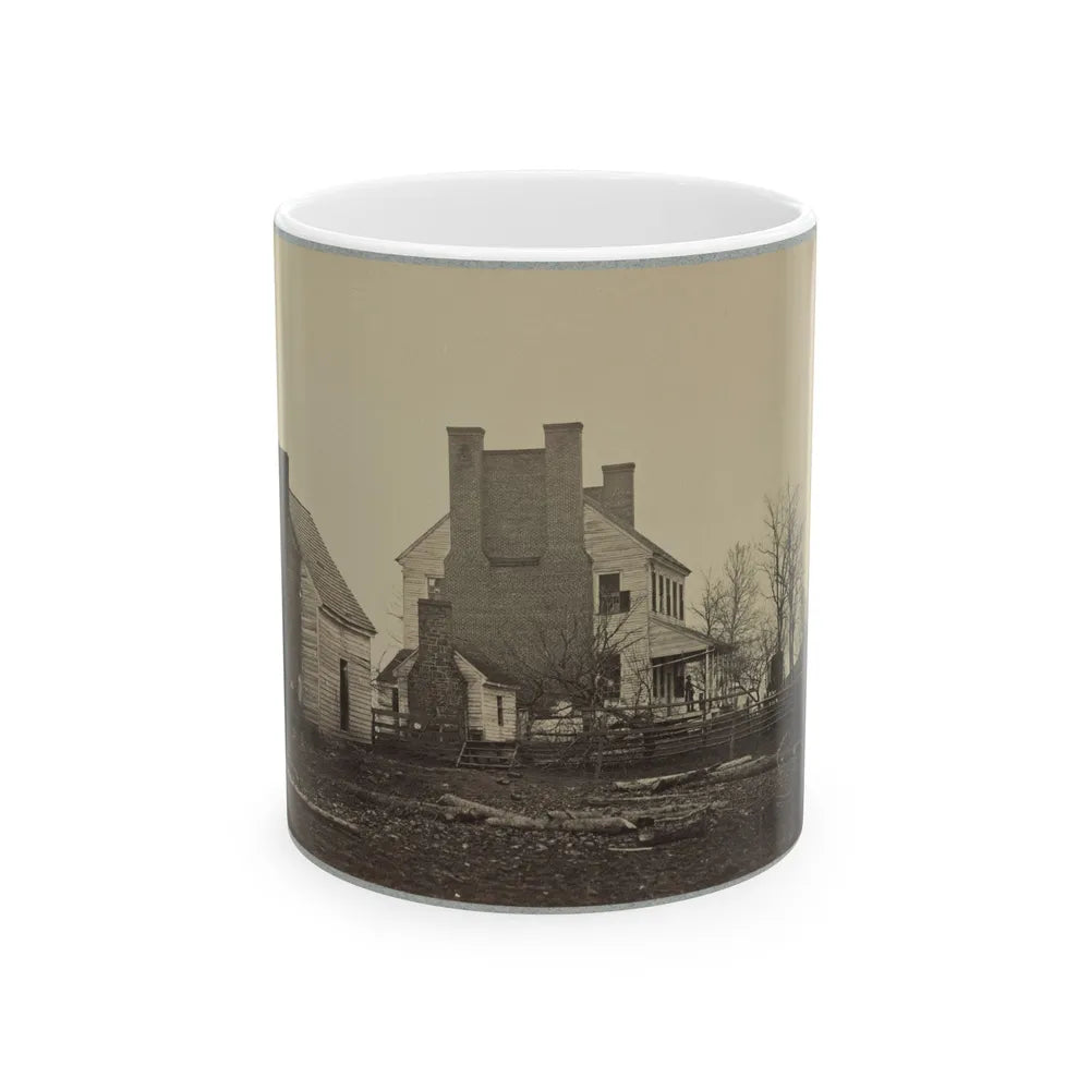 Battlefield Of Bull Run, Lewis' House (U.S. Civil War) White Coffee Mug-11oz-Go Mug Yourself