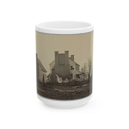 Battlefield Of Bull Run, Lewis' House (U.S. Civil War) White Coffee Mug-15oz-Go Mug Yourself