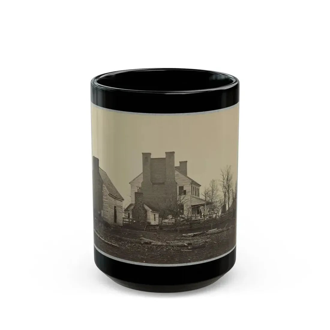Battlefield Of Bull Run, Lewis' House (U.S. Civil War) Black Coffee Mug 15oz - Go Mug Yourself