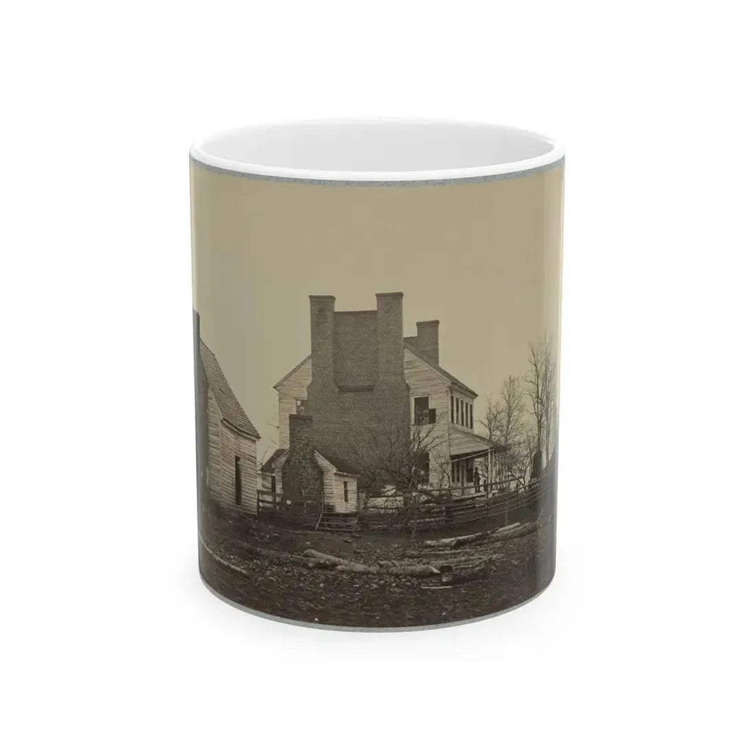 Battlefield Of Bull Run, Lewis' House (U.S. Civil War) White Coffee Mug 11oz - Go Mug Yourself