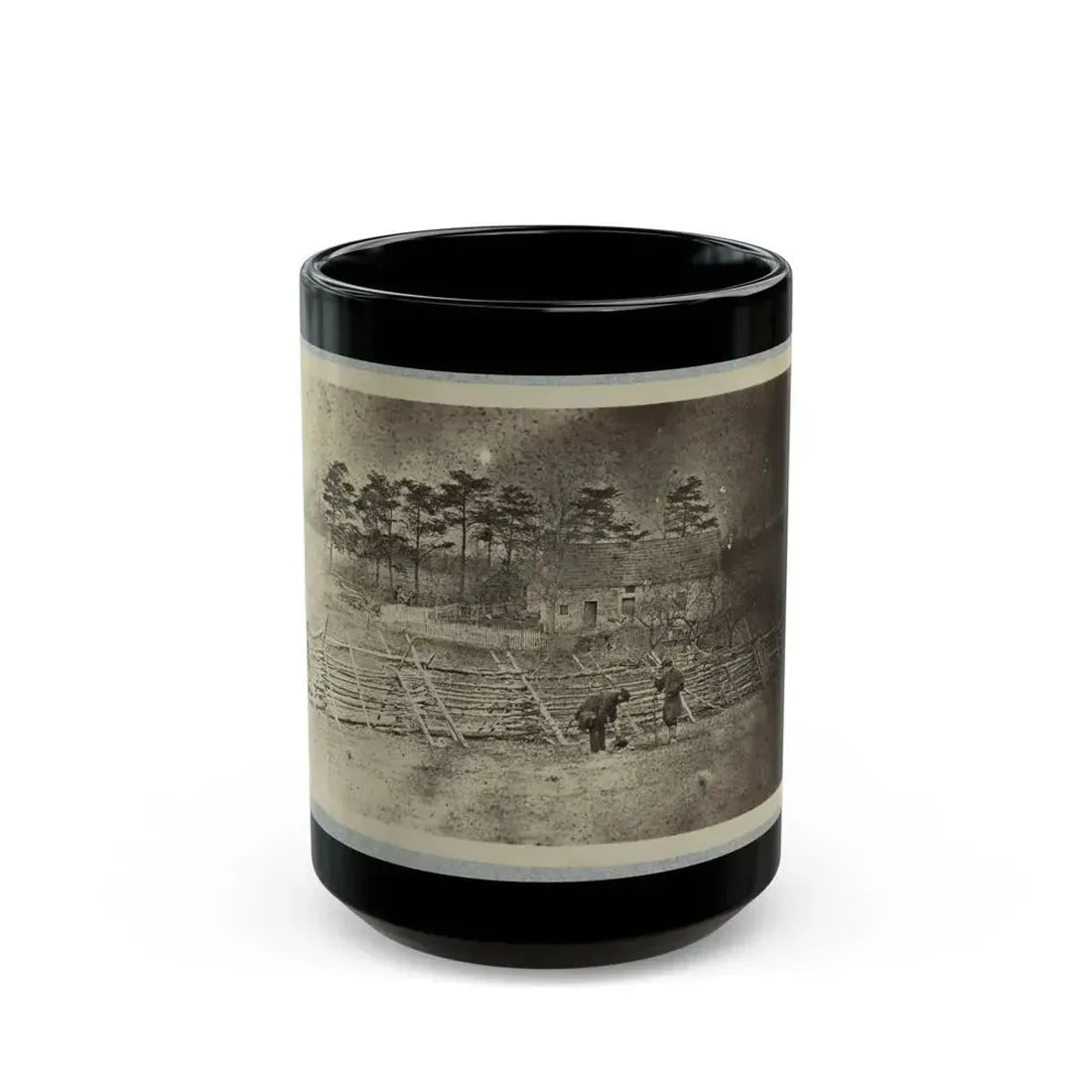 Battlefield Of Bull Run, Matthew's House (U.S. Civil War) Black Coffee Mug 15oz - Go Mug Yourself