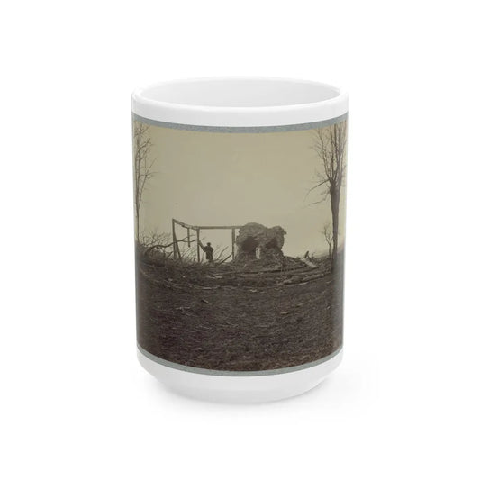 Battlefield Of Bull Run, Ruins Of Henry House (U.S. Civil War) White Coffee Mug-15oz-Go Mug Yourself