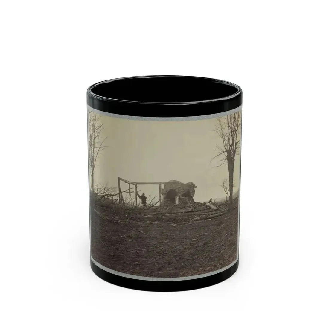 Battlefield Of Bull Run, Ruins Of Henry House (U.S. Civil War) Black Coffee Mug 11oz - Go Mug Yourself