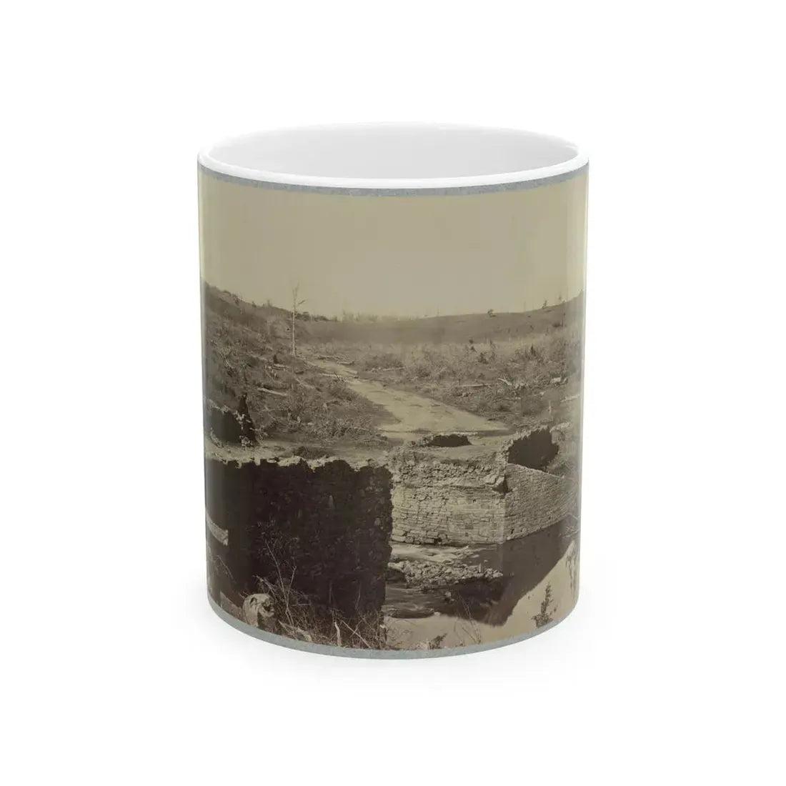 Battlefield Of Bull Run, Ruins Of The Stone Bridge (U.S. Civil War) White Coffee Mug 11oz - Go Mug Yourself