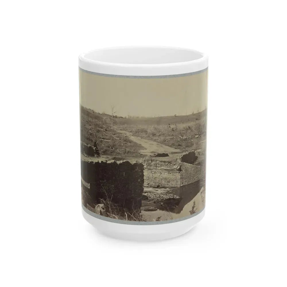 Battlefield Of Bull Run, Ruins Of The Stone Bridge (U.S. Civil War) White Coffee Mug 15oz - Go Mug Yourself