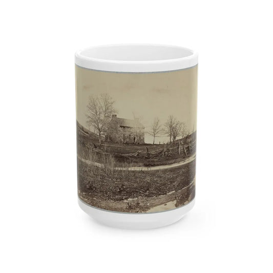 Battlefield Of Bull Run. Stone House On Warrenton Pike(2) (U.S. Civil War) White Coffee Mug-15oz-Go Mug Yourself