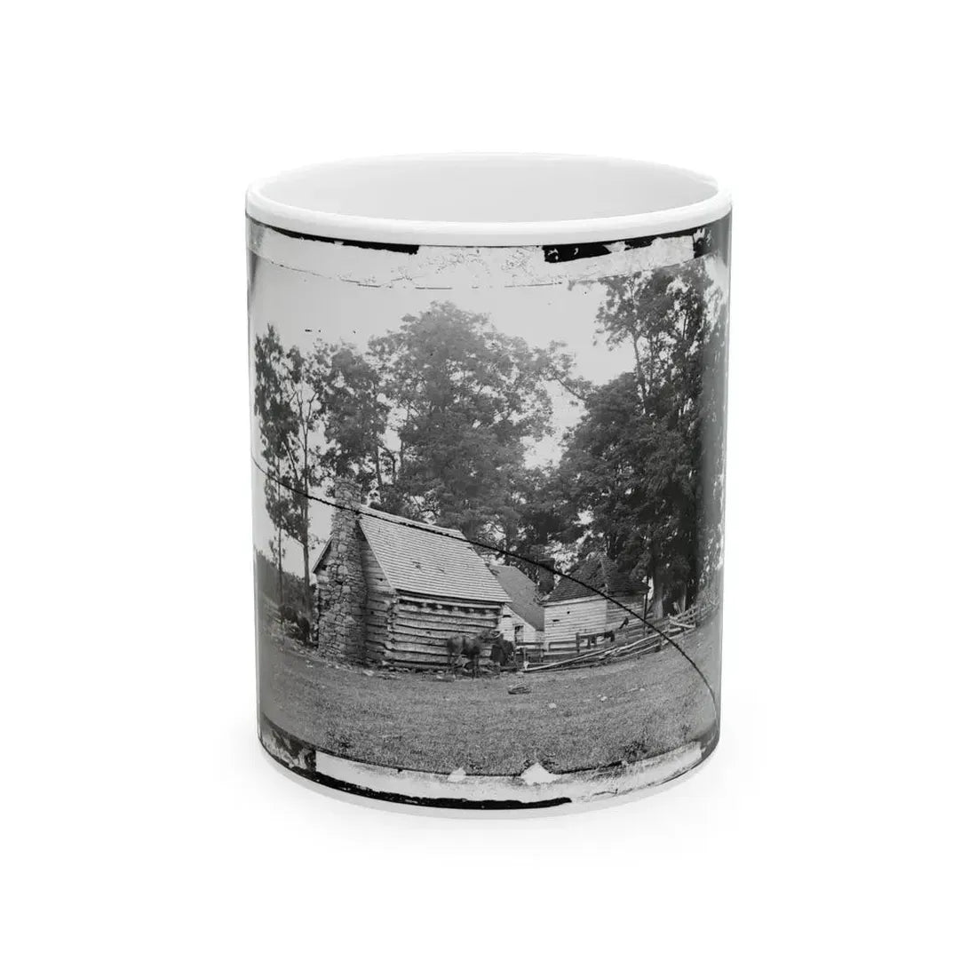 Battlefield Of Cedar Mountain House Riddled With Cannon Balls In Which Gen. Winder Was Killed (U.S. Civil War) White Coffee Mug 11oz - Go Mug Yourself