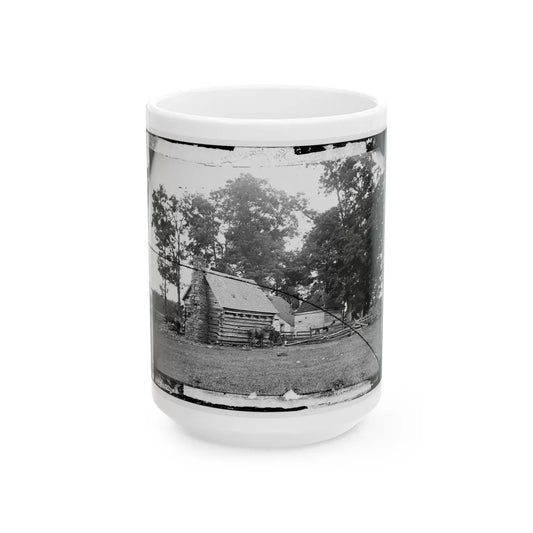 Battlefield Of Cedar Mountain House Riddled With Cannon Balls In Which Gen. Winder Was Killed (U.S. Civil War) White Coffee Mug-15oz-Go Mug Yourself