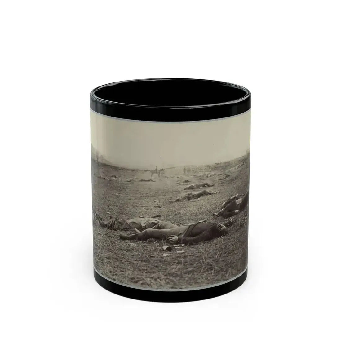 Battlefield Of Gettysburg. Bodies Of Dead Federal Soldiers On The Field Of The First Day's Battle(2) (U.S. Civil War) Black Coffee Mug 11oz - Go Mug Yourself