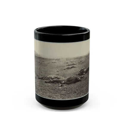 Battlefield Of Gettysburg. Bodies Of Dead Federal Soldiers On The Field Of The First Day's Battle(2) (U.S. Civil War) Black Coffee Mug 15oz - Go Mug Yourself