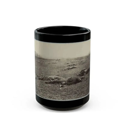 Battlefield Of Gettysburg. Bodies Of Dead Federal Soldiers On The Field Of The First Day's Battle(2) (U.S. Civil War) Black Coffee Mug 15oz - Go Mug Yourself