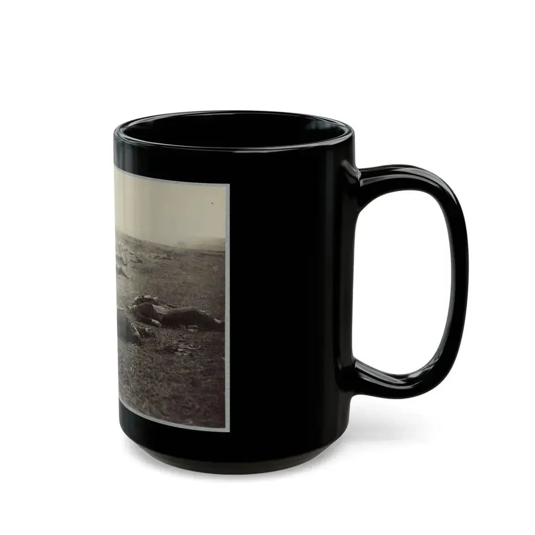 Battlefield Of Gettysburg. Bodies Of Dead Federal Soldiers On The Field Of The First Day's Battle(2) (U.S. Civil War) Black Coffee Mug - Go Mug Yourself