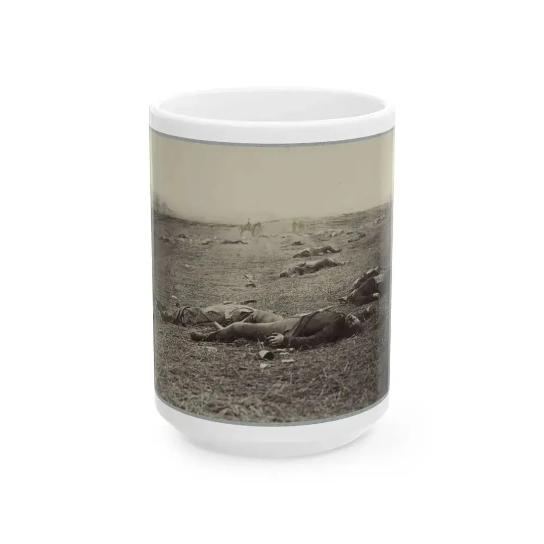 Battlefield Of Gettysburg. Bodies Of Dead Federal Soldiers On The Field Of The First Day's Battle(2) (U.S. Civil War) White Coffee Mug 15oz - Go Mug Yourself