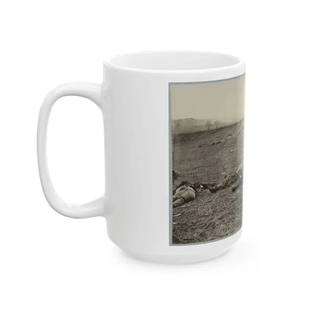 Battlefield Of Gettysburg. Bodies Of Dead Federal Soldiers On The Field Of The First Day's Battle(2) (U.S. Civil War) White Coffee Mug - Go Mug Yourself