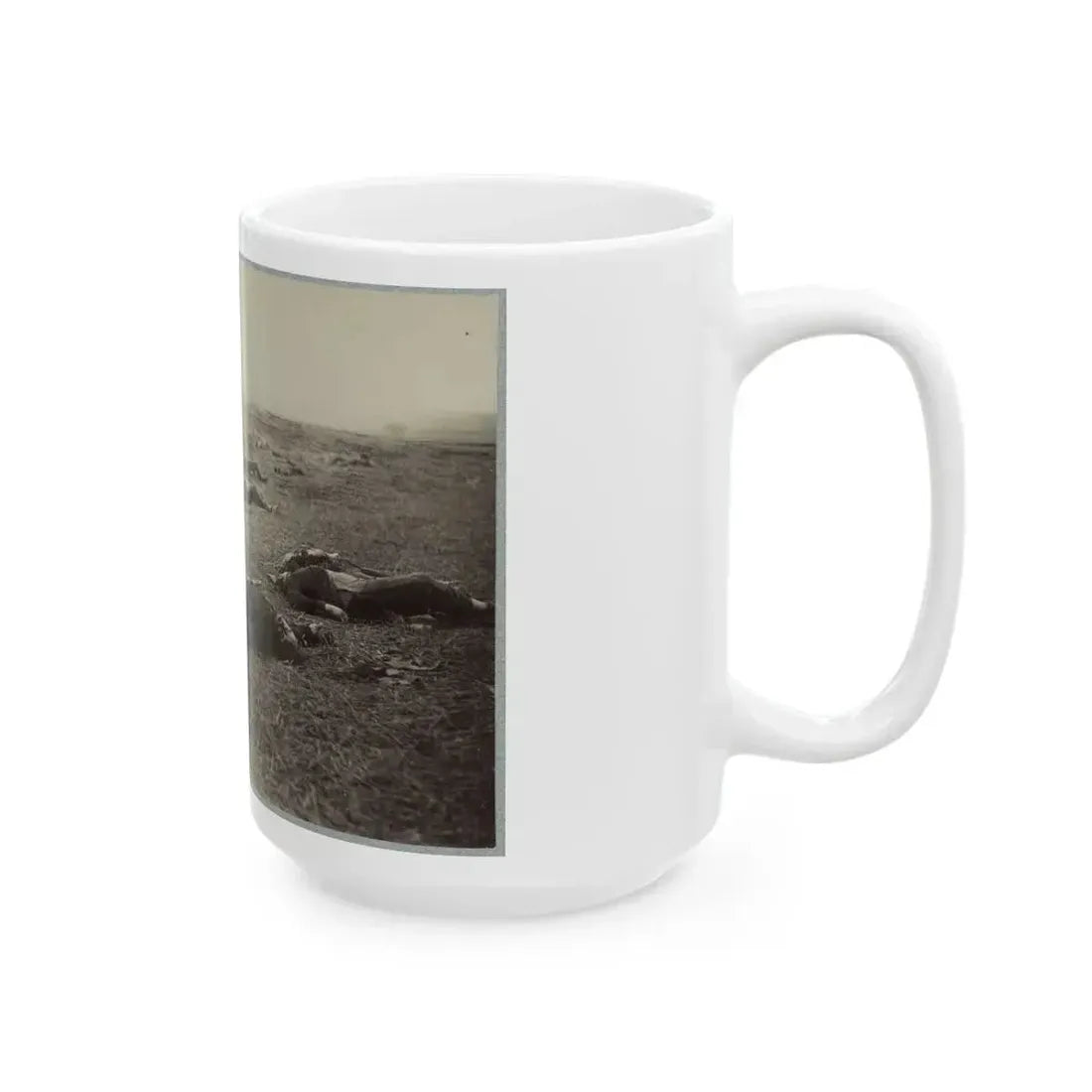 Battlefield Of Gettysburg. Bodies Of Dead Federal Soldiers On The Field Of The First Day's Battle(2) (U.S. Civil War) White Coffee Mug - Go Mug Yourself