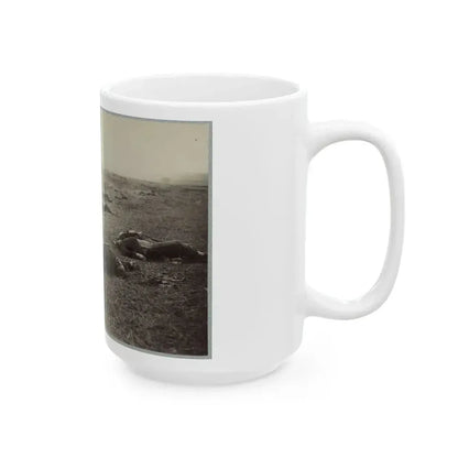Battlefield Of Gettysburg. Bodies Of Dead Federal Soldiers On The Field Of The First Day's Battle(2) (U.S. Civil War) White Coffee Mug - Go Mug Yourself
