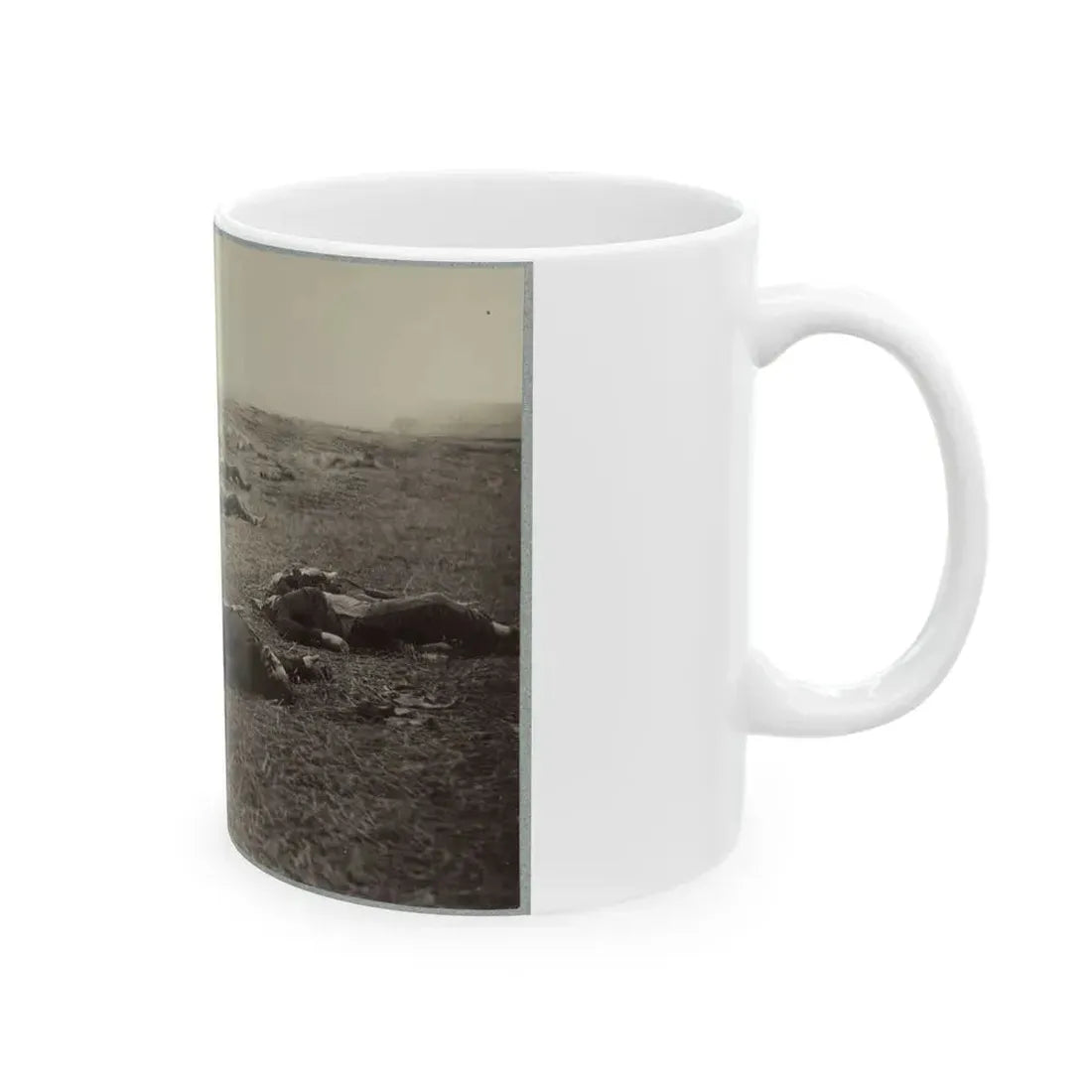 Battlefield Of Gettysburg. Bodies Of Dead Federal Soldiers On The Field Of The First Day's Battle(2) (U.S. Civil War) White Coffee Mug - Go Mug Yourself